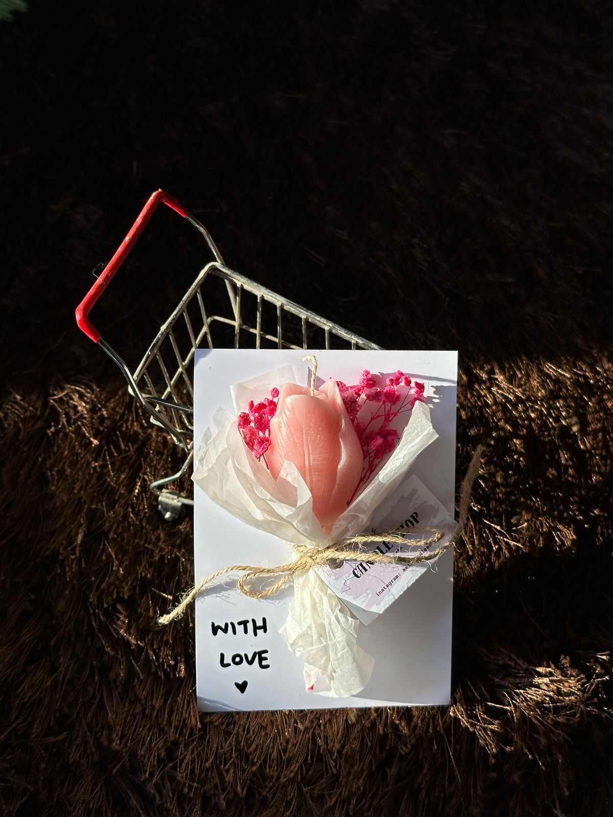 tulip dried flowers card