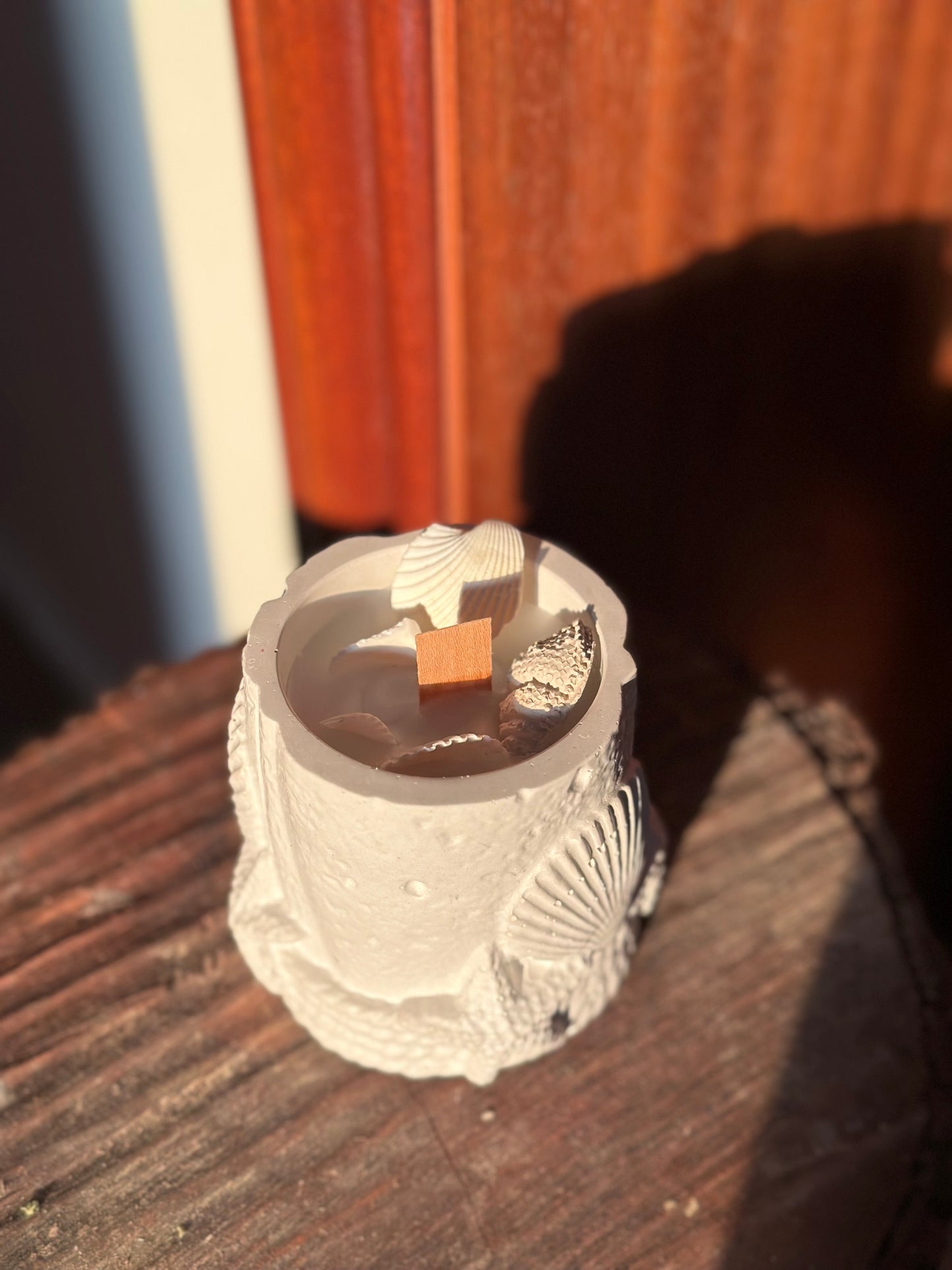 unique shell jar candle