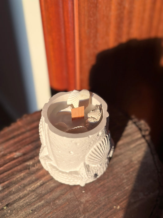 unique shell jar candle